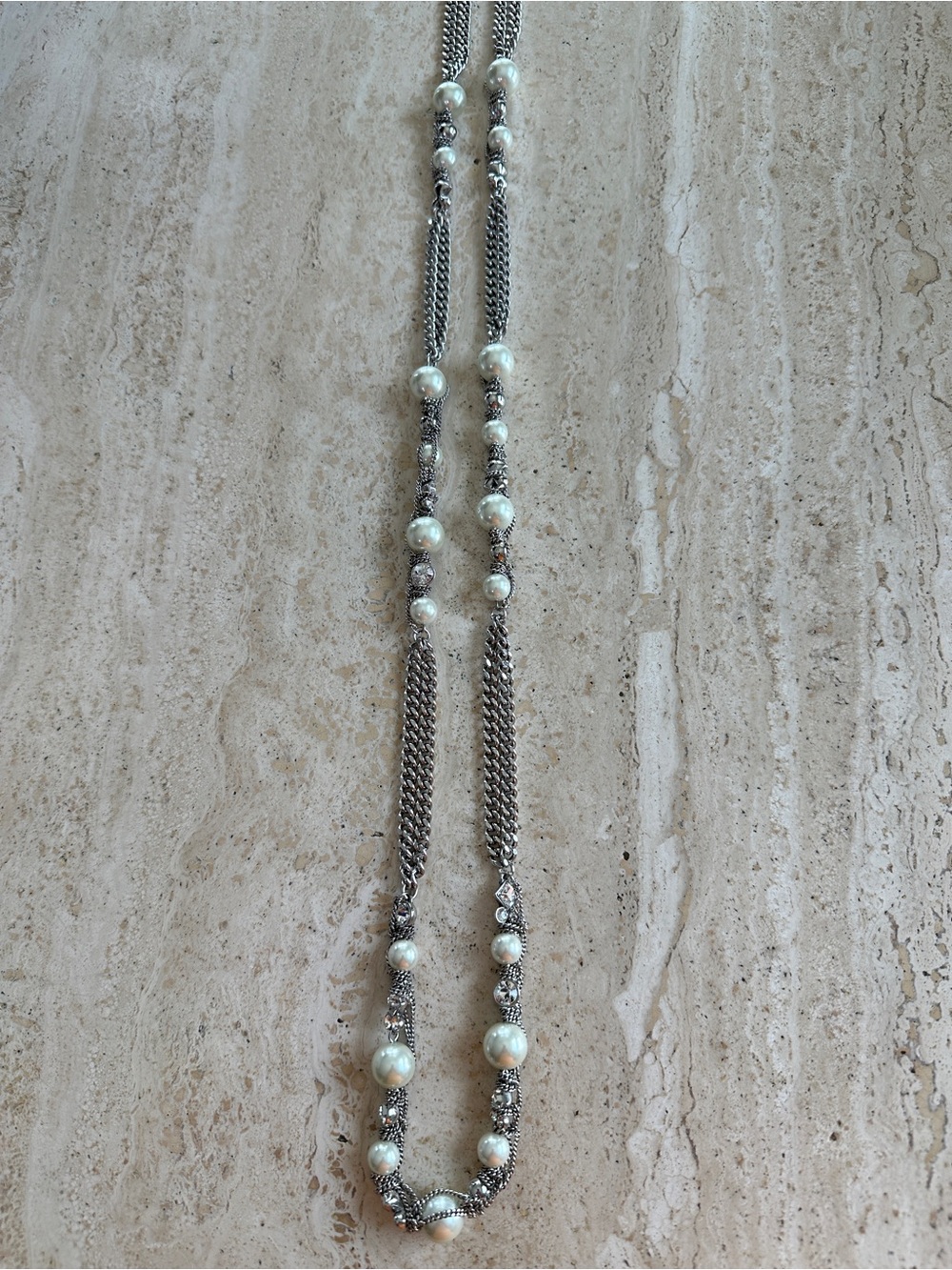 Givenchy Silver-Tone Necklace with White Pearls - custom jewelry